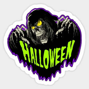 HALLOWEEN with the Grim Reaper Green Sticker